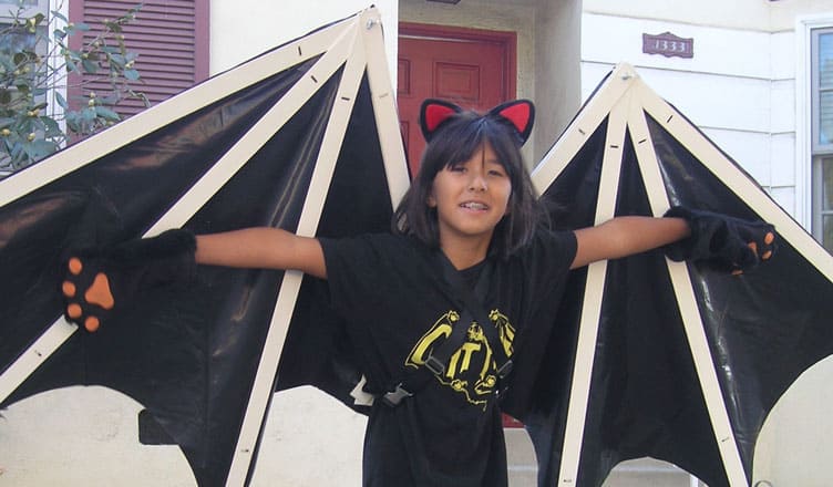 Sienna in her Bat-Cat costume