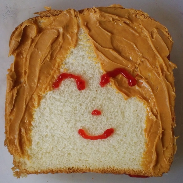 Sandwich that looks like a girl.