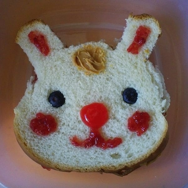 Sandwich that looks like a bunny.